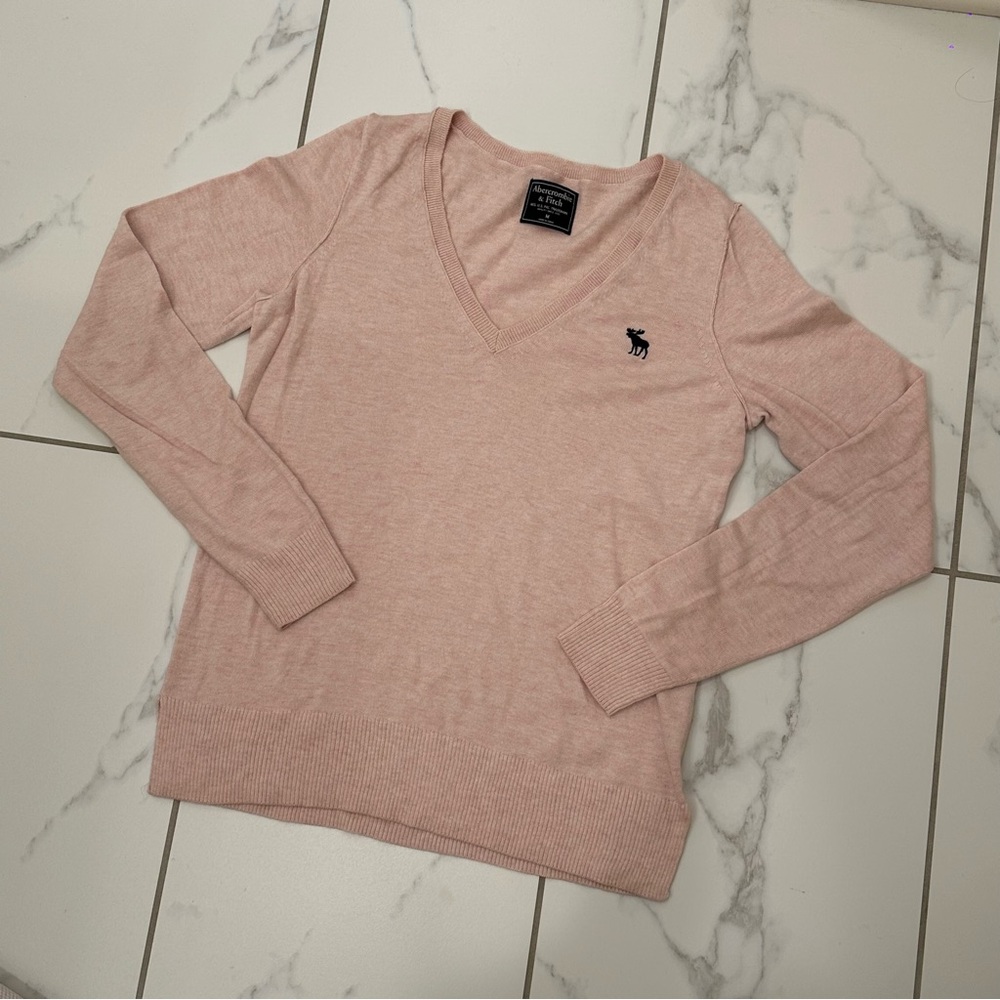 PINK V NECK OFF SHOULDER SWEATER